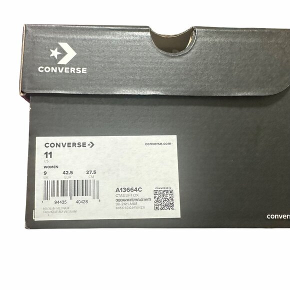 ❤️Converse Chuck Taylor Lift Platform Gingham 11 Women's Shoes Navy White A13664 - Picture 13 of 15